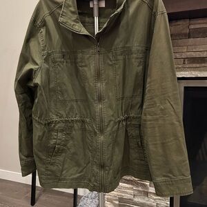 Olive Green Zip-Up Jacket